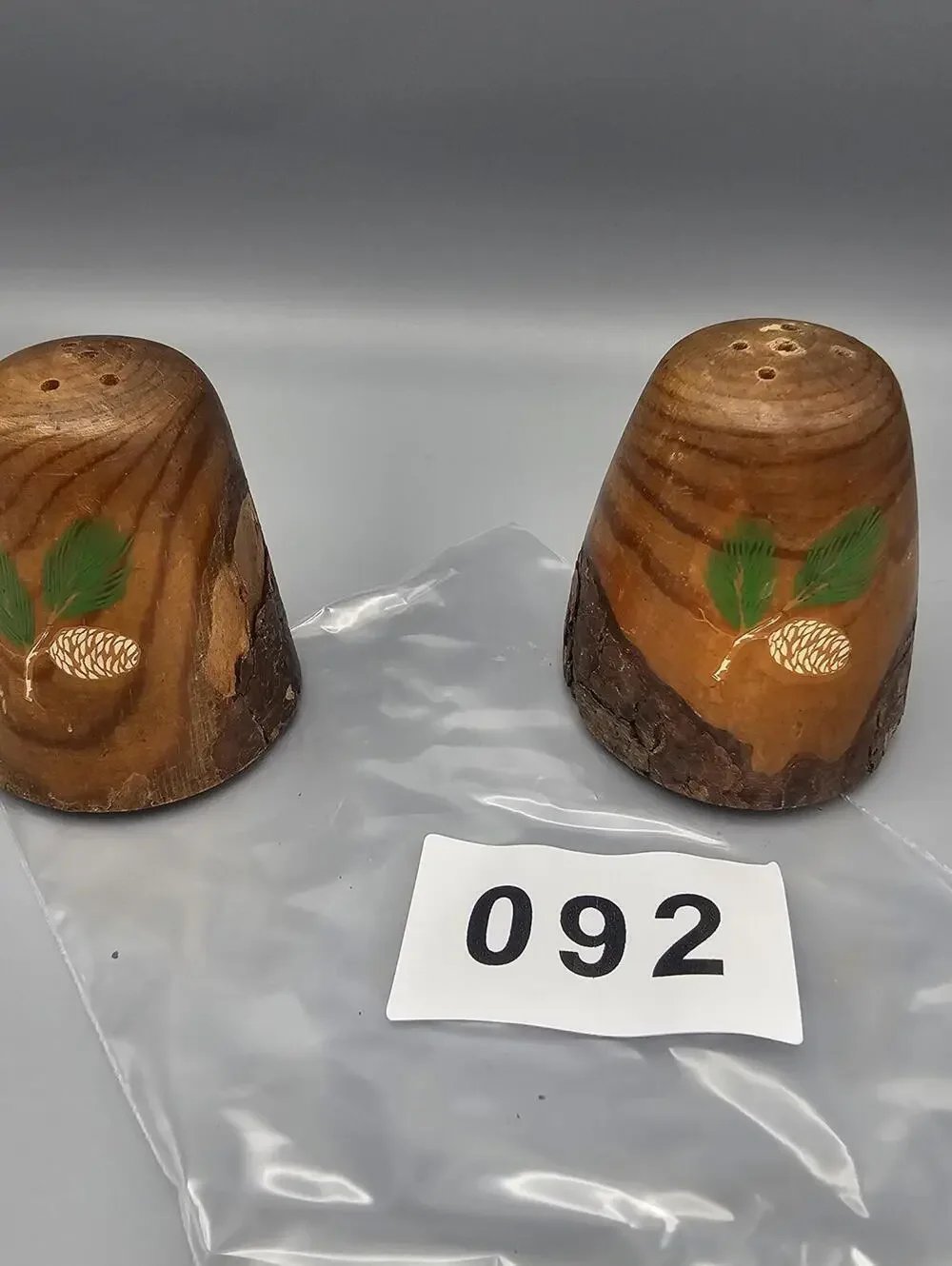Rustic Wooden Pinecone Salt and Pepper Shakers - Picture 5 of 5